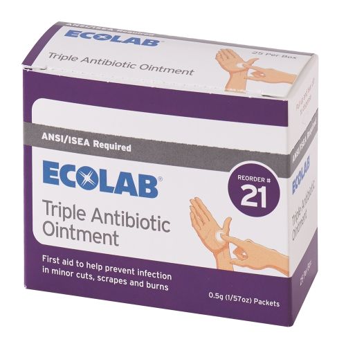 Ecolab® Triple Antibiotic Ointment, 25 ct 50225-01-21 Reorder No. 21